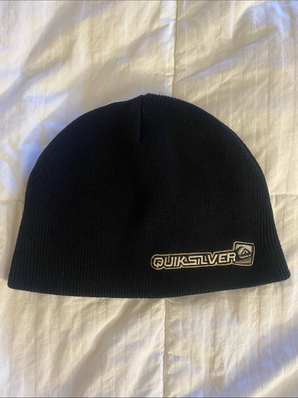Quiksilver Black Knit Beanie with Contrast Logo